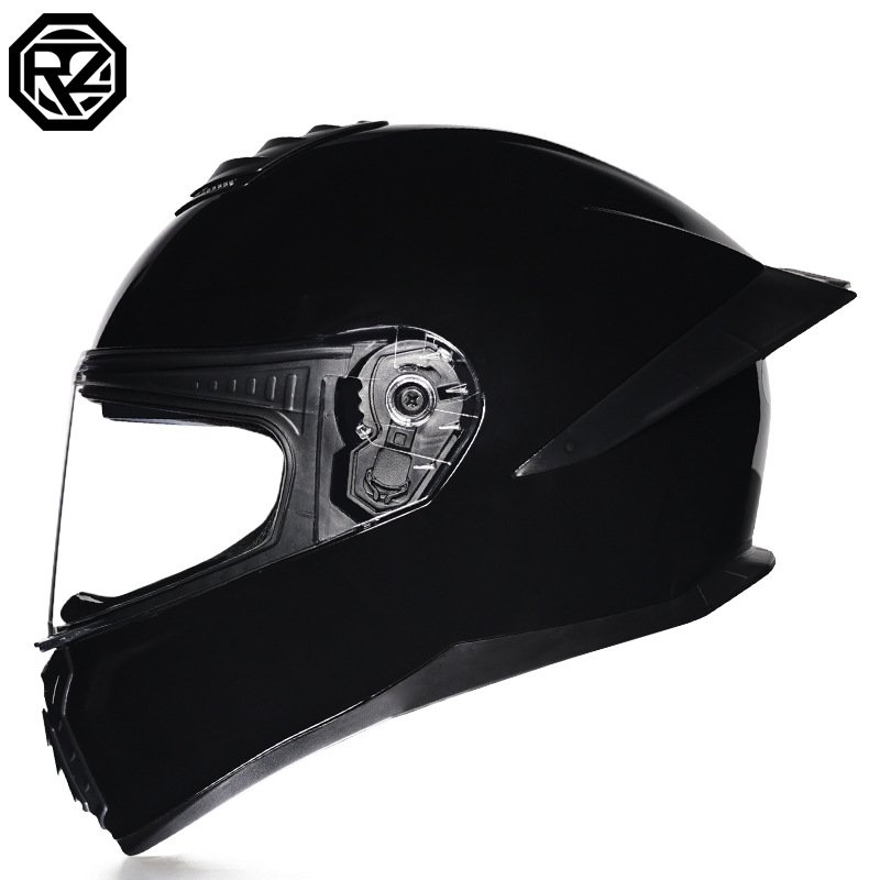 Casco de Motocicleta Certificado ORZ3c para Hombre y Mujer, Casco Integral de Doble Lente, Alerón Trasero Personalizado de Verano, Estilo Semi-Integral con Bluetooth
