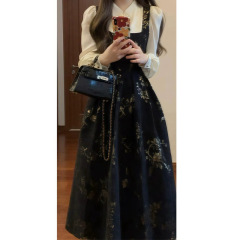 新中式国风改良旗袍年轻款少女高级设计感小众假两件气质连衣裙秋