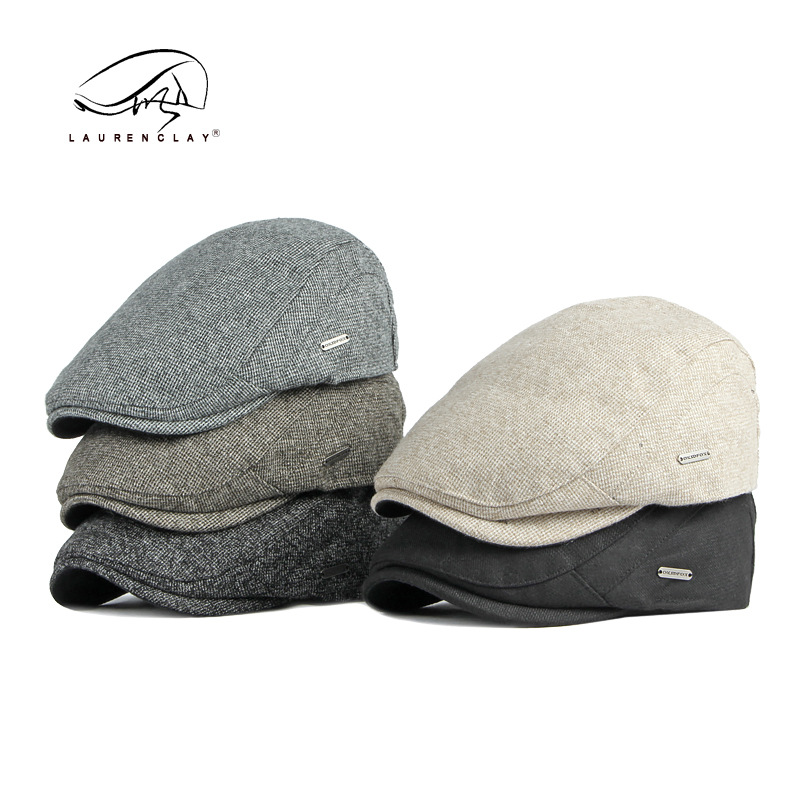 Sombrero retro británico de las mujeres del otoño y el invierno Nuevo casquillo enarbolado casual versátil gruesa boina caliente sombrero delantero de los hombres