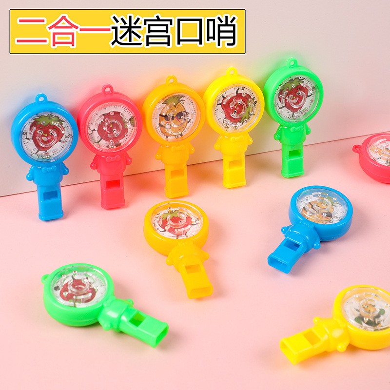 Nuevo 2 en 1 laberinto silbato juguetes actividades festivas labios pequeños regalos pequeños juguetes transfronterizos