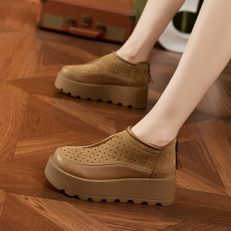 Thick-Soled Birkenstock Shoes for Women 2026 Spring/Summer New Style Height-Increasing Casual Breathable Sandals Versatile Hollow-Out High-Top Clogs