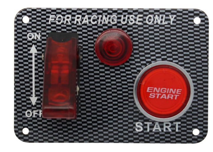 Car one-button start switch led light one racing point ignition control combination start button key switch