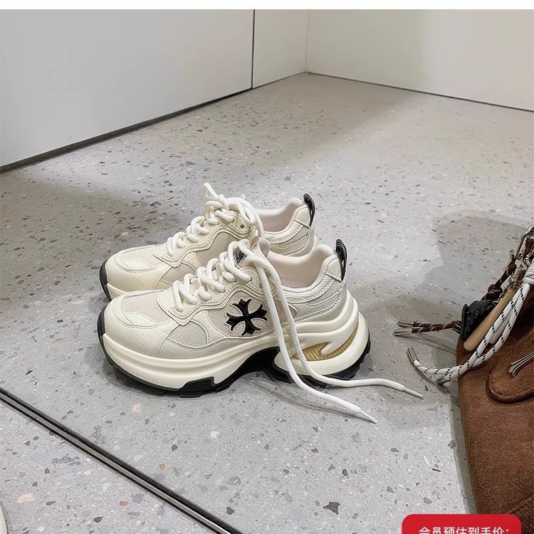 [sheii Su] aumento de altura de 7,5 cm ~ cruz de zapatos deportivos casuales de suela gruesa zapatos de running para mujeres