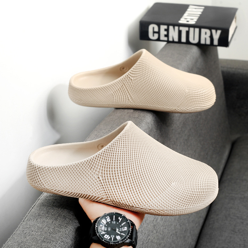 Summer closed-toe shoes for men and women, summer outdoor kitchen slip-on casual breathable outdoor perforated half-slippers
