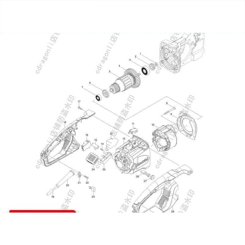 Makita牧田18寸电链锯UC4551AASP原装零配件