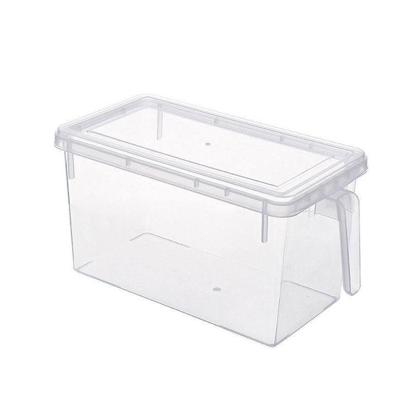 4.7L キッチン冷蔵庫収納ボックス 冷凍庫用 透明蓋付き プラスチック製 ハンドル付き 卵や食品の鮮度保持収納ボックス|undefined