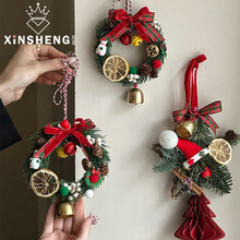 芯苼 圣诞节装饰诺贝松套餐手工diy圣诞门挂礼物花束搭配包装材料