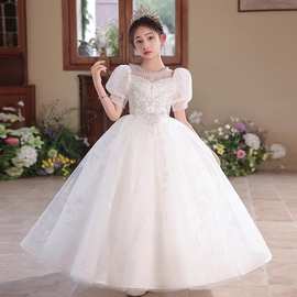 女童生日公主裙2026新款轻奢儿童礼服裙子花童婚纱主持人演出服
