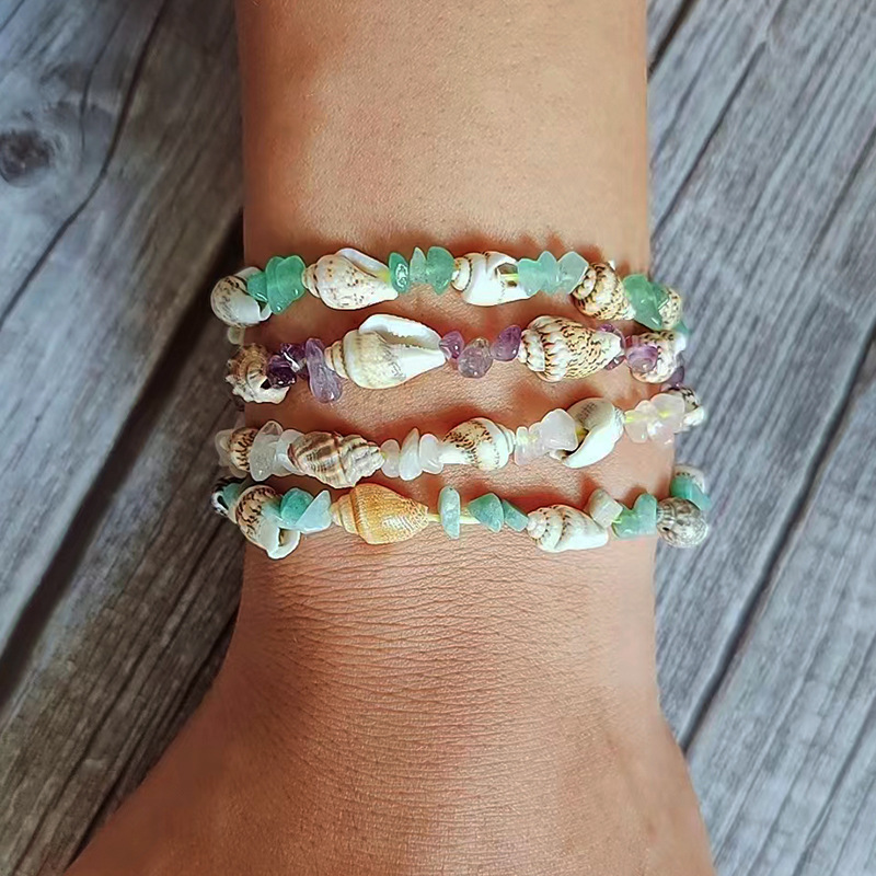 Plage Géométrique Gravier Coquille Perlé Polissage Unisexe Bracelets 1 Pièce display picture 5