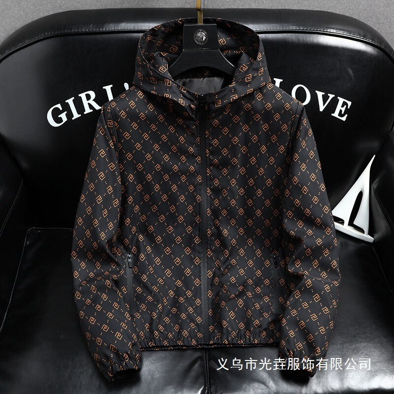 2026 Summer Season, with Tags, Non-Iron Treatment, Cotton Blend Polyester Fiber, Loose Fit, Young Men's Hooded Casual Jacket 2026 Summer Season, with Tags, Non-Iron Treatment, Cotton Blend Polyester Fiber, Loose Fit, Young Men's Hooded Casual Jacket