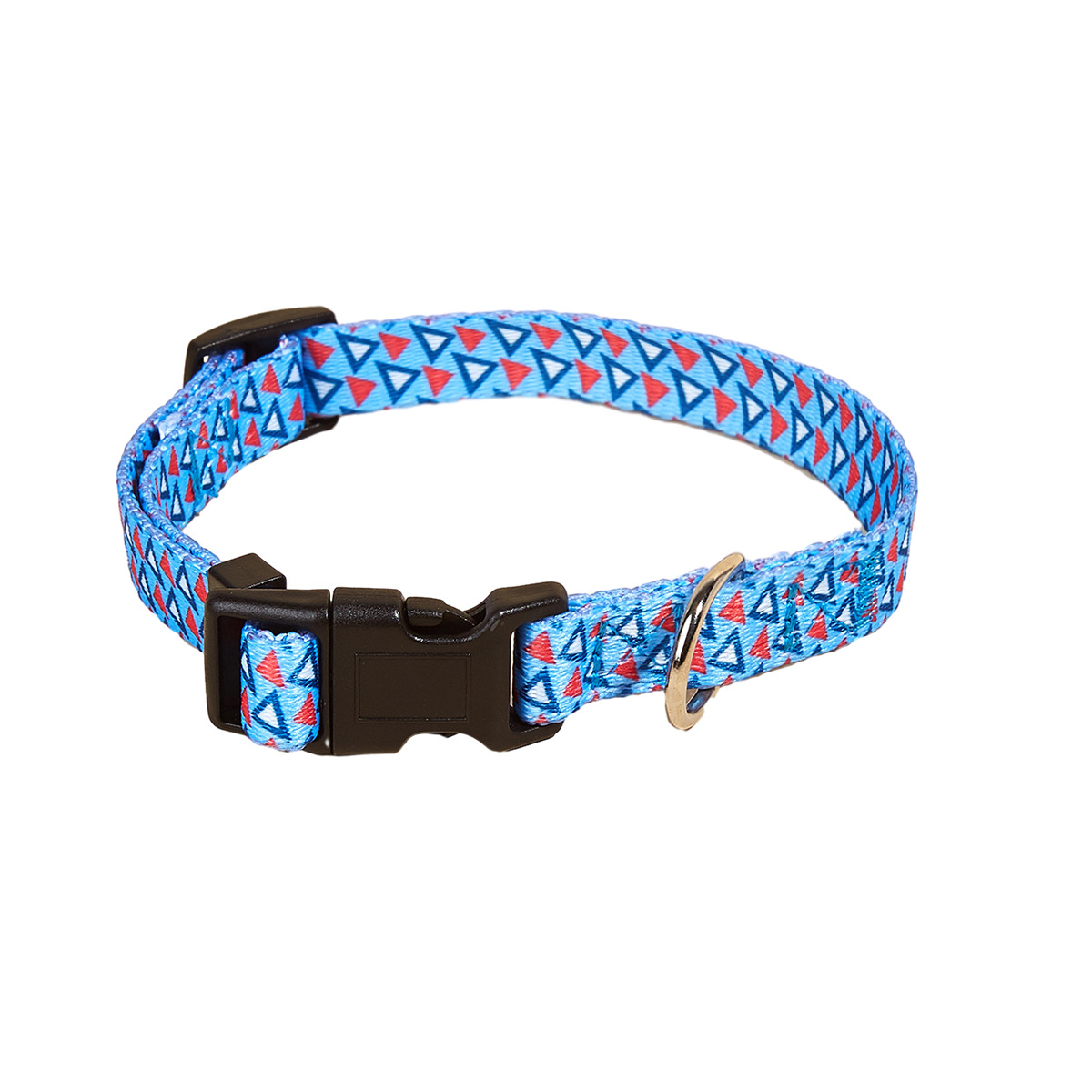 파란색 기하학적 열전달 개 목걸이