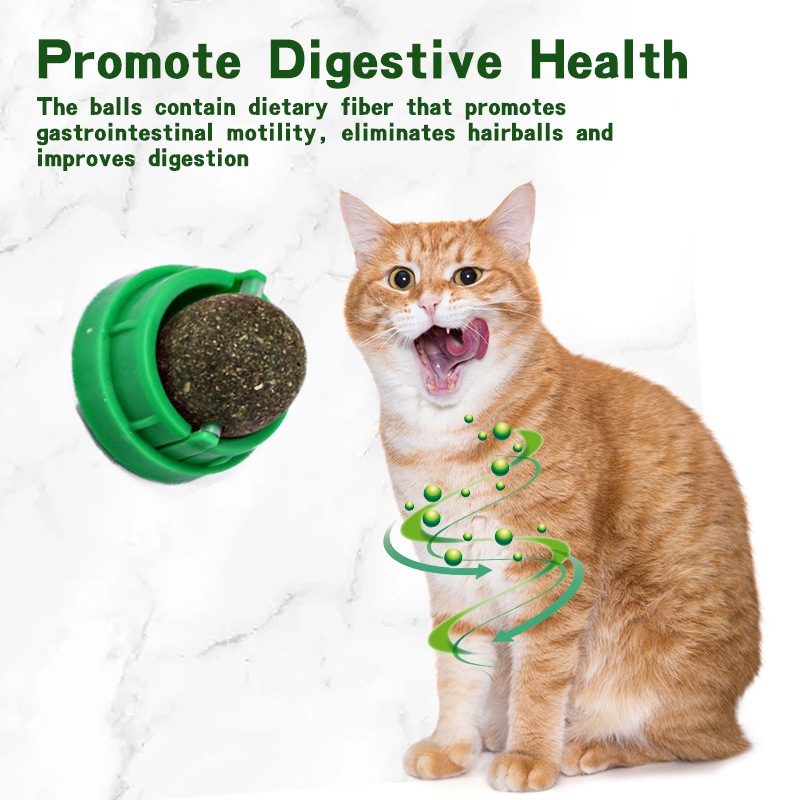 Amazon popular Bola de juguete catnip 4 Pack gato bola de energía plata ratán juguete gato lamiendo y masticando gato juguete