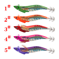 路亞餌 海釣鉛頭閃電木蝦五色仿真夜光假餌13.4cm38.5g章魚魷魚鈎