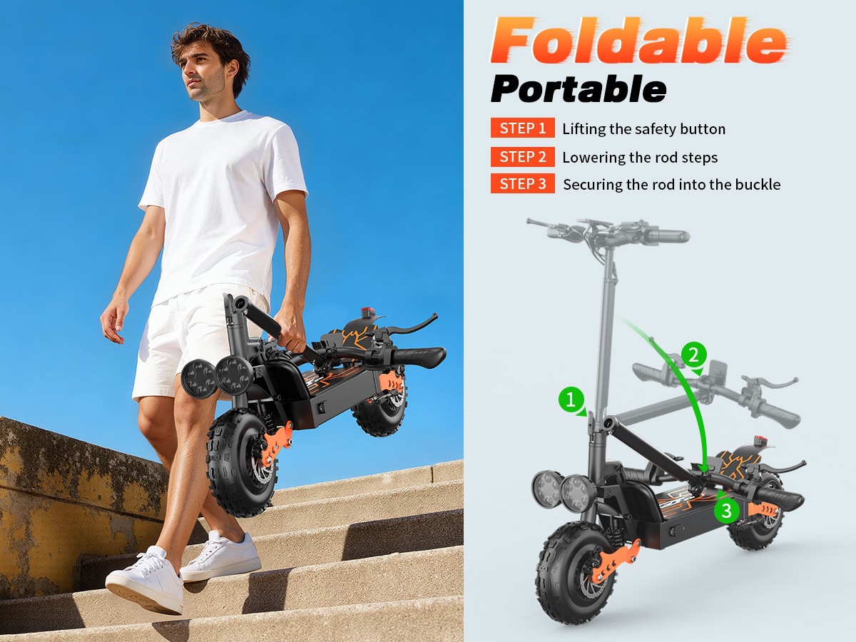 Dual-drive high-power off-road electric scooter, in stock at the factory, available for dropshipping from the US overseas warehouse