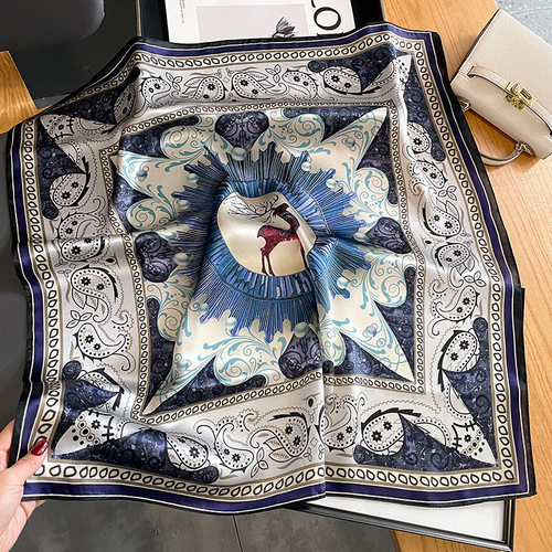  spring and autumn new Korean style cashew temperament silk square scarf for women dual-use mulberry silk shawl gift scarf gauze scarf