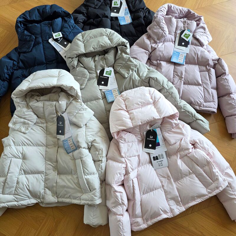Lu four-grid puffer down jacket, Samsung 90 white duck down, women's short, thickened, hooded, warm, and loose-fitting puffer coat Lu four-grid puffer down jacket, Samsung 90 white duck down, women's short, thickened, hooded, warm, and loose-fitting puffer coat