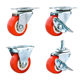 Factory Direct Sales small red wheel 1.5-inch 2-inch industrial caster universal wheel universal screw rod brake wheel furniture wheel