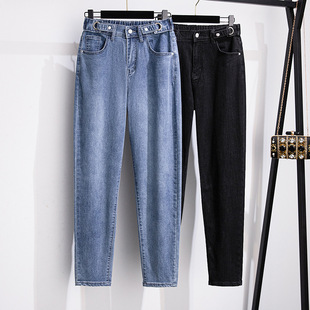 plus size women's 200/300kg Denim pants high waist slim casual loose slim Torre pants 3305