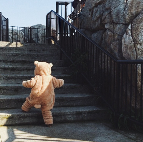 Korean Version Winter New Baby 0-3 Years Old Fleece Thick Daffy Bear Onesie Crawling Suit Infant Clothing