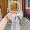 Children's elegant headband from pearl, hair accessory with bow, hairgrip