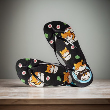 罗敷平跟人字拖鞋女夏季卡通猫凉拖沙滩夹脚凉鞋拖鞋平底夹拖鞋潮