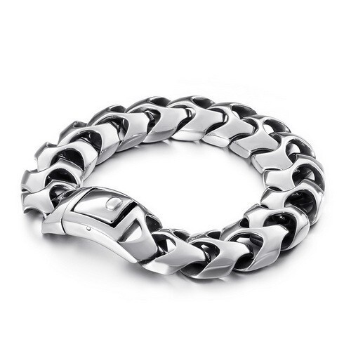 European and American style cast titanium steel men's bracelet, punk style stainless steel bracelet, foreign trade jewelry supply European and American style cast titanium steel men's bracelet, punk style stainless steel bracelet, foreign trade jewelry supply