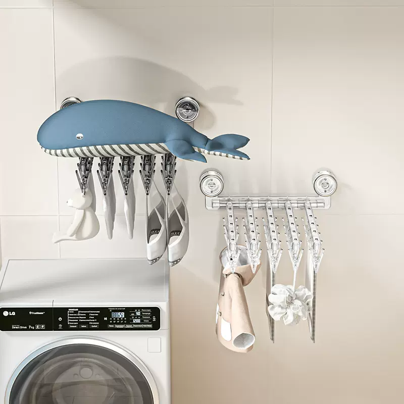 吸盘袜子夹晒袜子晾衣架家用壁挂式内衣裤多功能多夹子晾袜子神器