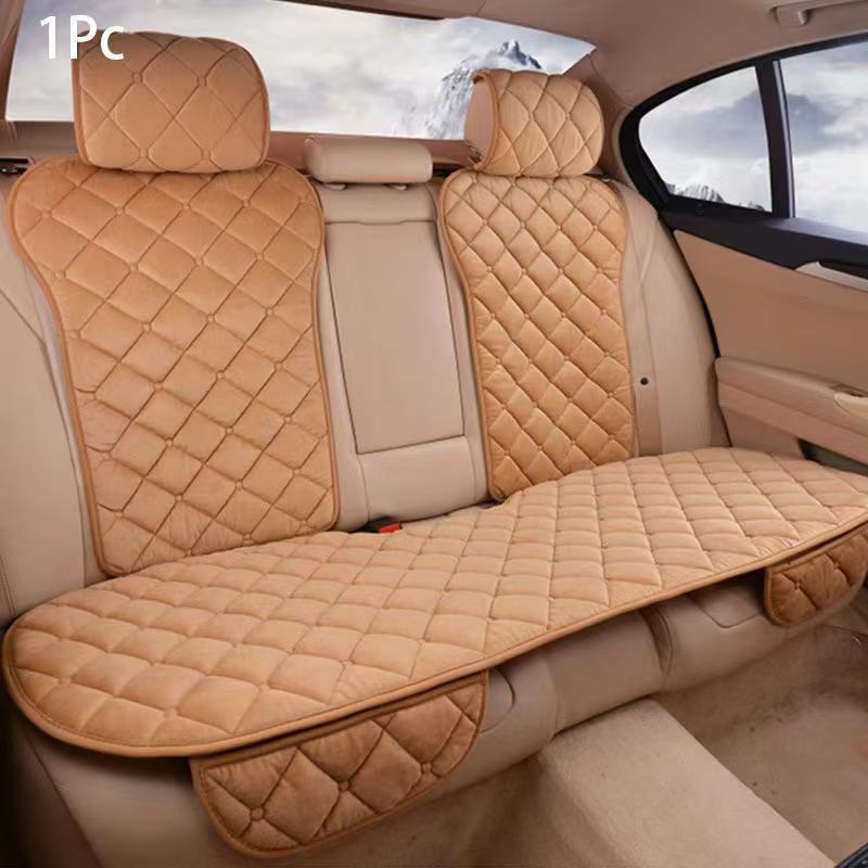 Winter Plush Car Seat Cushion Three-Piece Set, Thickened, Warm, Non-Slip, Without Backrest, Single-Piece Seat Cushion, Universal Model