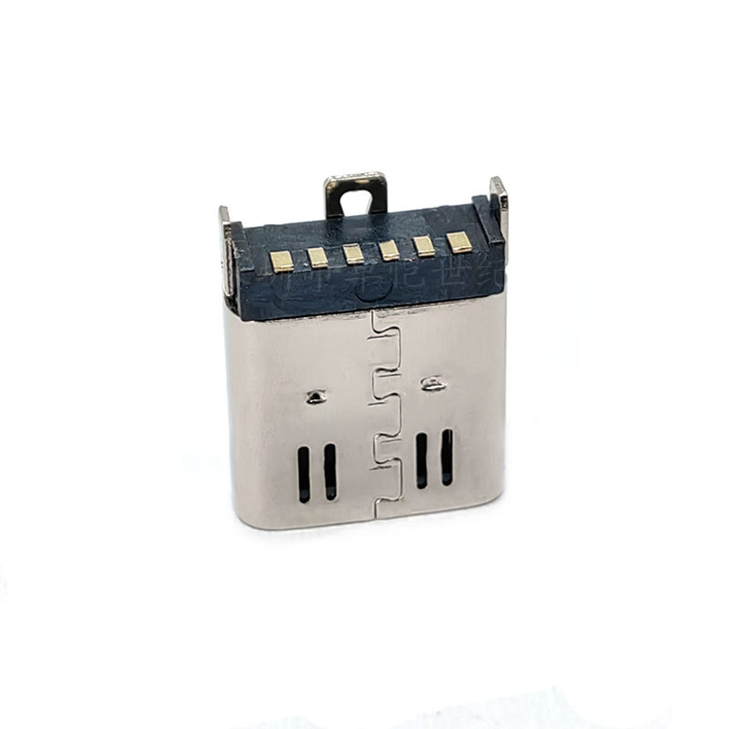 TYPE-C 3.1 6P three-prong plug board 180-degree upright surface mount 10.0 USB female port high-speed transmission connector