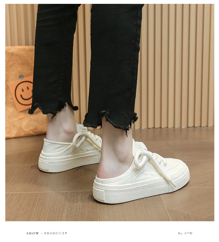 VASIBAEN Niche Design Half-support 2023 Poletje Novi platneni čevlji Lazy One pedal all-match superge trend_voghion.com