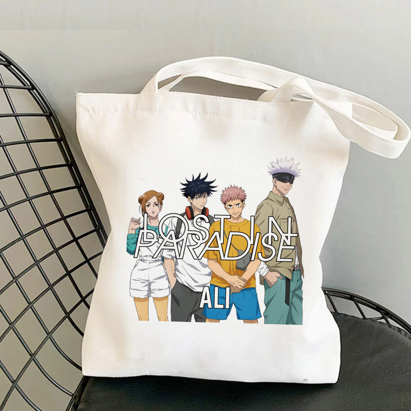 Jujutsu Kaisen impresa bolsa de lona Harajuku bolsa de hombro bolsa de compras de mano de moda Aliexpress Amazon