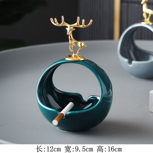 Ashtray Home Coffee Table Office Desktop Birthday Gift Living Room New Chinese Style Anti-Fly Ash Ceramic Ornaments Wholesale
