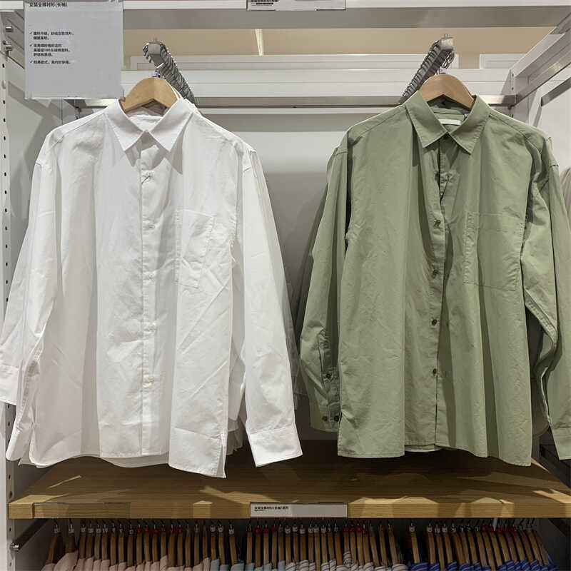 Japanese single autumn new men's women's loose shirt/long sleeve shirt thin coat casual air conditioning shirt M471799