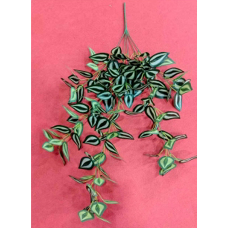 5 horquilla colgante de pegamento colgante de pared de plantas de simulación 7 horquilla pequeño haz de papas verdes hojas de papas decoración de pared interior colgante verde falsa