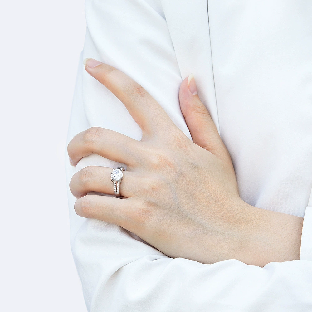通琳 Fashionable trend ring, European style, silver 925 sample, 1 carat