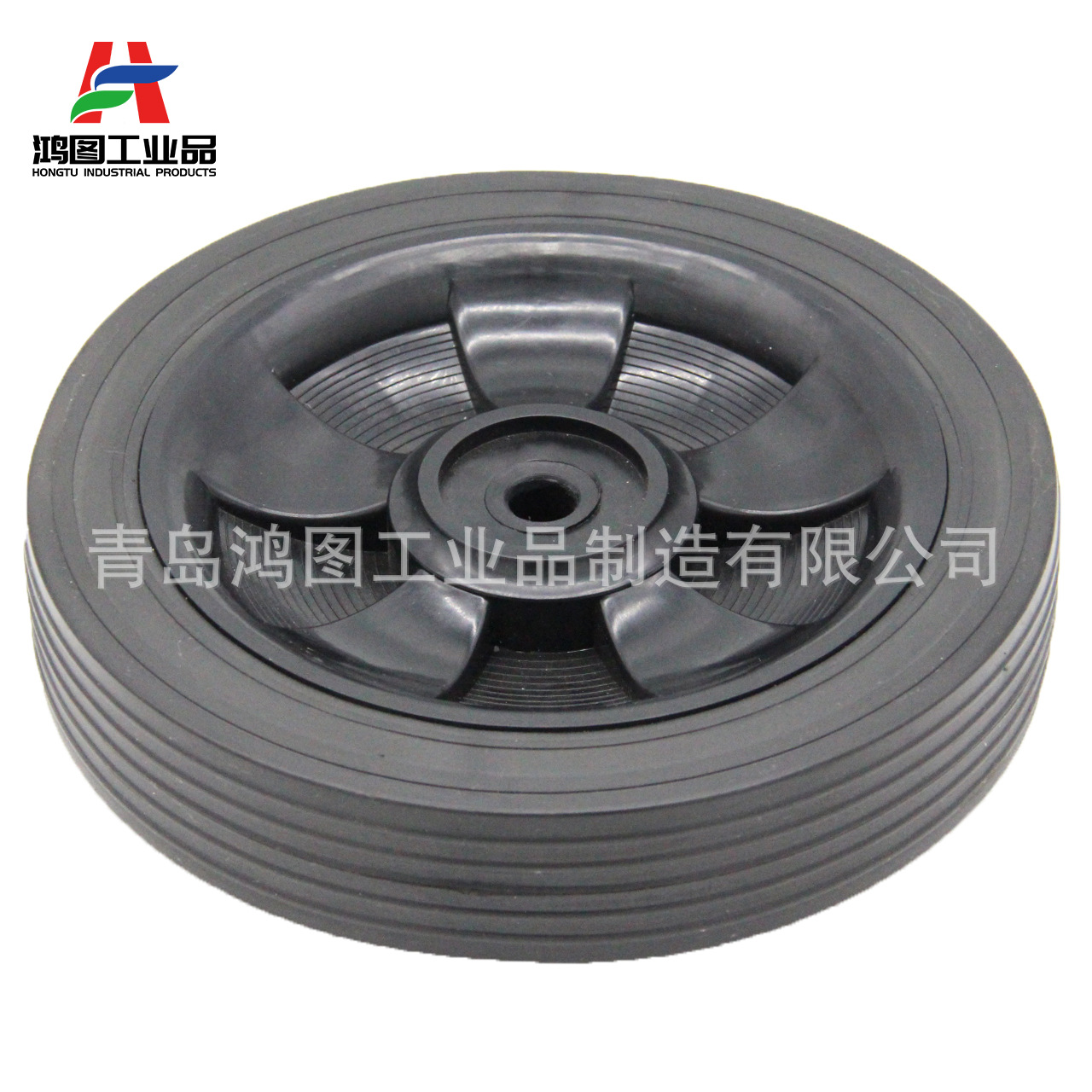 8寸顺纹PVC挂胶轮 (2)