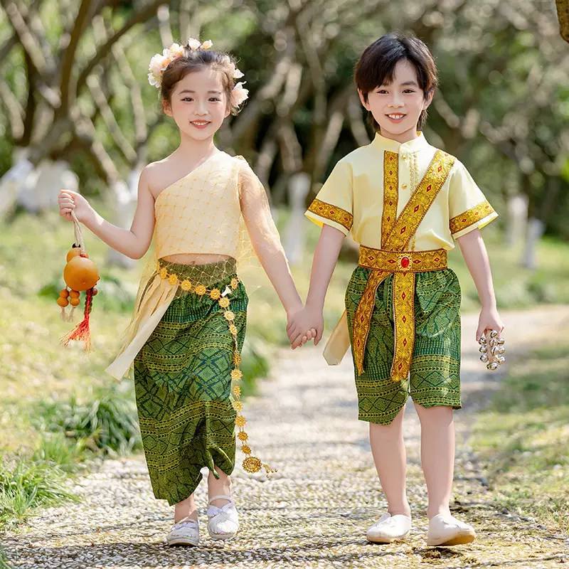 傣族服装少数民族幼儿园六一西双版纳傣族表演舞蹈演出服云南旅拍
