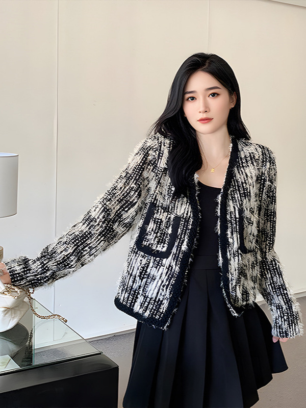 130-320 plus size women's clothing French Chanel style elegant coat for plump girls high-grade socialite woven winter New 130-320 plus size women's clothing French Chanel style elegant coat for plump girls high-grade socialite woven winter New