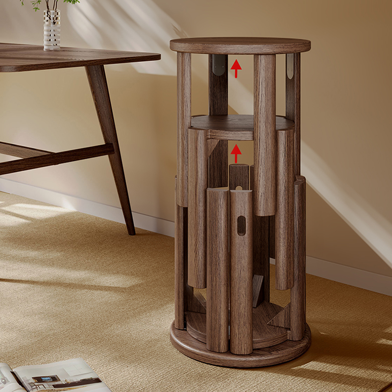 实木圆凳子茶几家用可叠放凳现代吃饭登子餐桌凳原木新中式叠叠乐