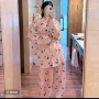 凯蒂猫春秋条纹宽松睡衣