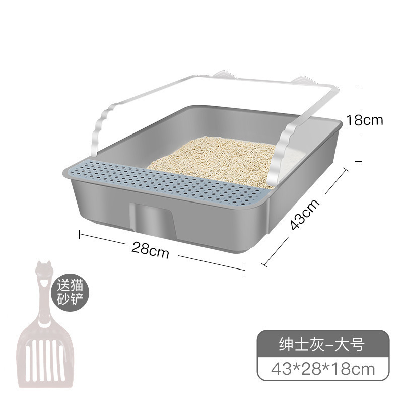 Caja de arena para gatos de gran tamaño semi-cerrado anti-Arena desodorante tamaño pequeño bebé gato jaula de inodoro caja de arena especial para gatos suministros