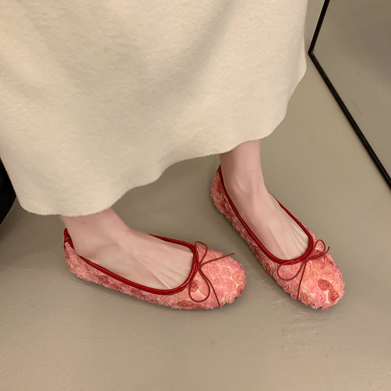 Women's French Lace Bow Shoes