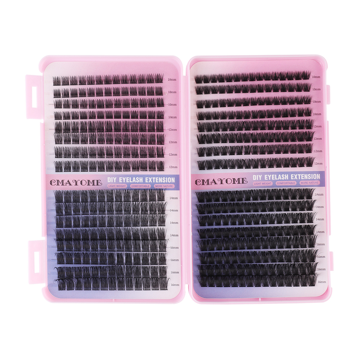 Cross border new 448 clusters mixed thick D curved single cluster false eyelashes set 10 16mm DIY segmented eyelashes_voghion.com