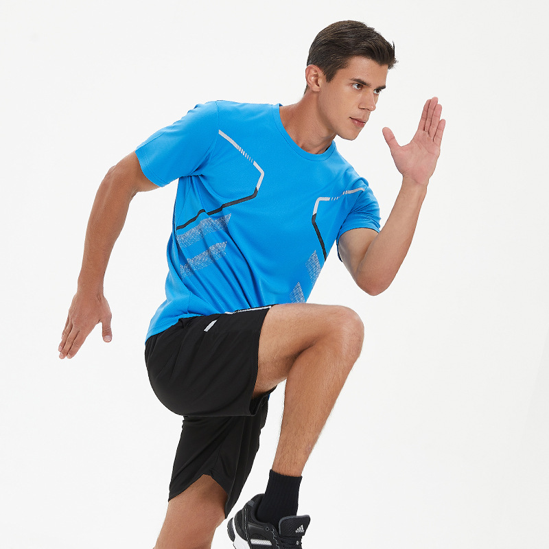 Verano casual traje deportivo para correr hombres y mujeres misma ropa de secado rápido transpirable más tamaño entrenamiento físico conjunto de dos piezas en stock