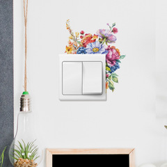 新款MG-KG018油畫花朵果實開關貼客廳外貿家居美化牆貼紙批發