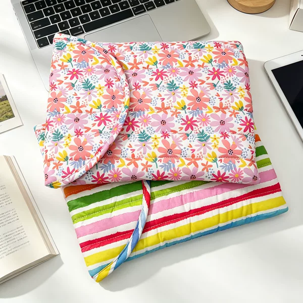 15inch Quilted Floral Inner Bag Cross-Border New Cartoon Print Tablet Bag Laptop Storage Bag Wholesale