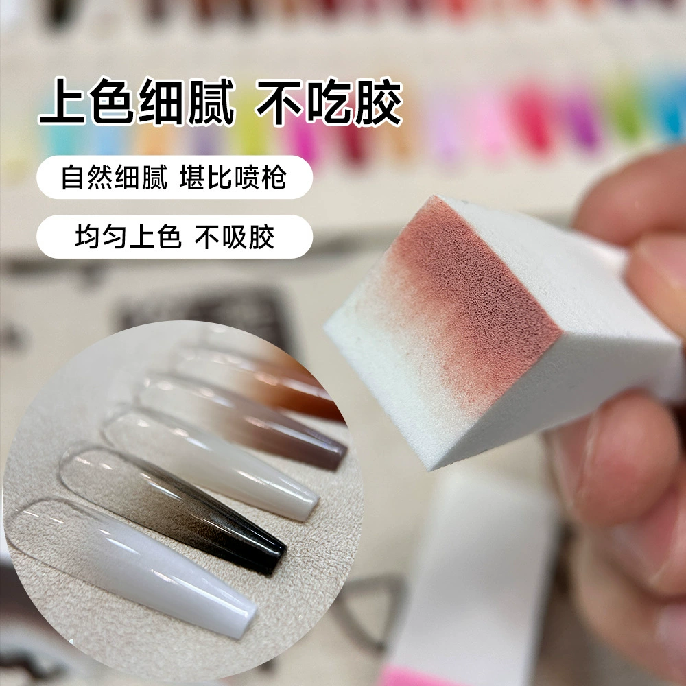 Litde порошок маникюр высокого уровня резиновая губка натуральная нежная красная градиент треугольник губчатый блок маникюр инструмент оптом