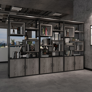 Company Partition Wall Storage Rack Office Iron Screen Partition Simple Hollow Display Rack Living Room Flower Rack Bookcase