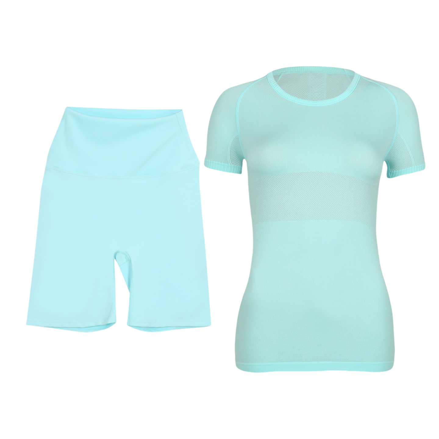 Women's Short Sleeve And Shorts Set Breathable Active Workout Outfit_voghion.com