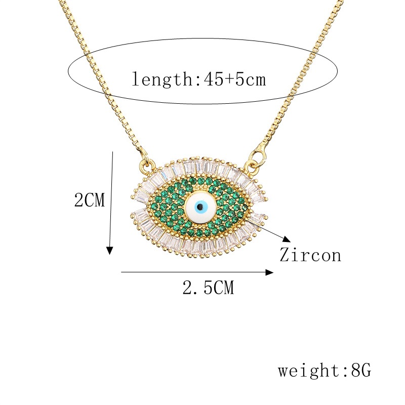 Fashion Devilu0027S Eye Copper Necklace Inlay Zircon Copper Necklaces